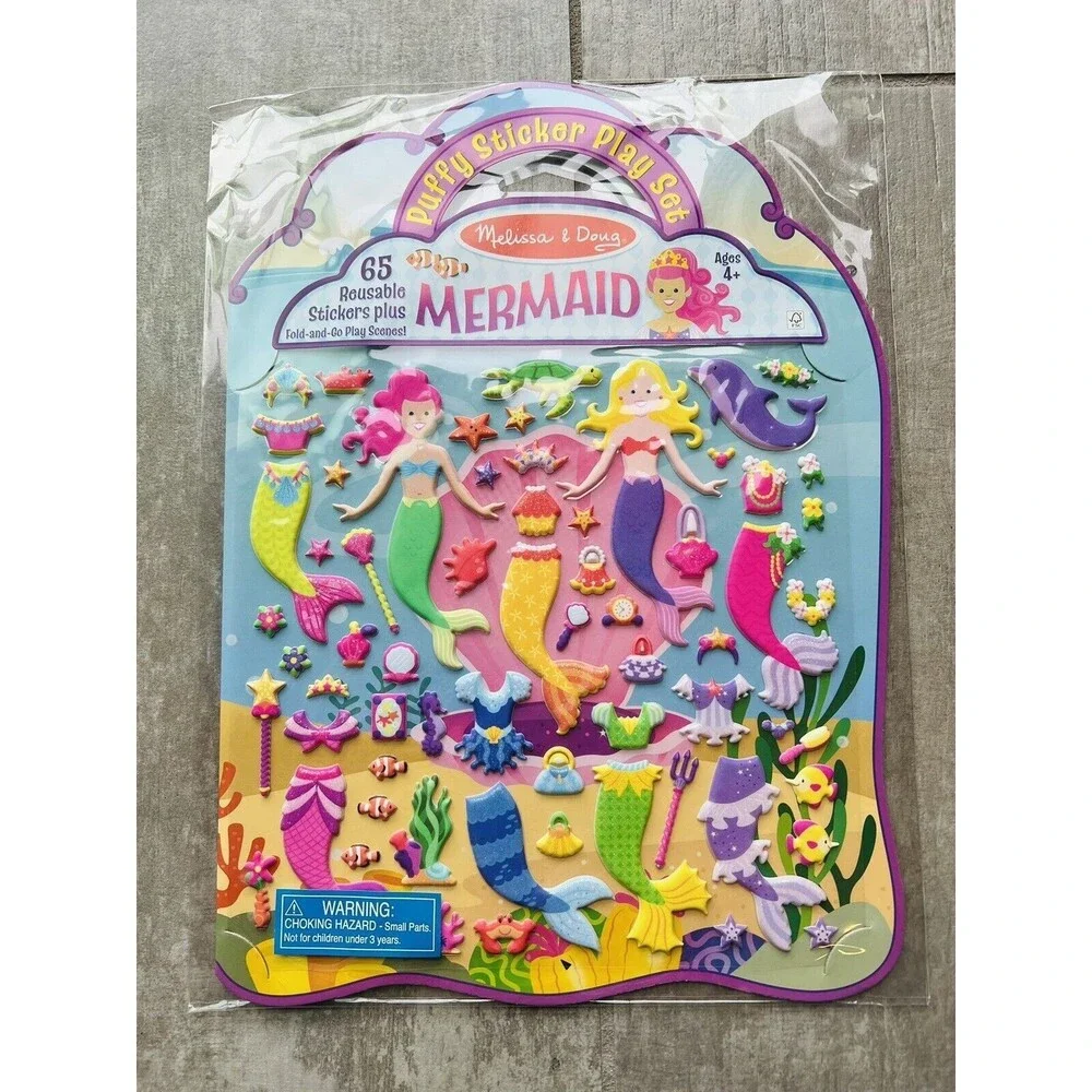 Melissa & Doug Dress Up Reusable 65 Puffy Sticker Play Set w/ Fold & Go Scenes